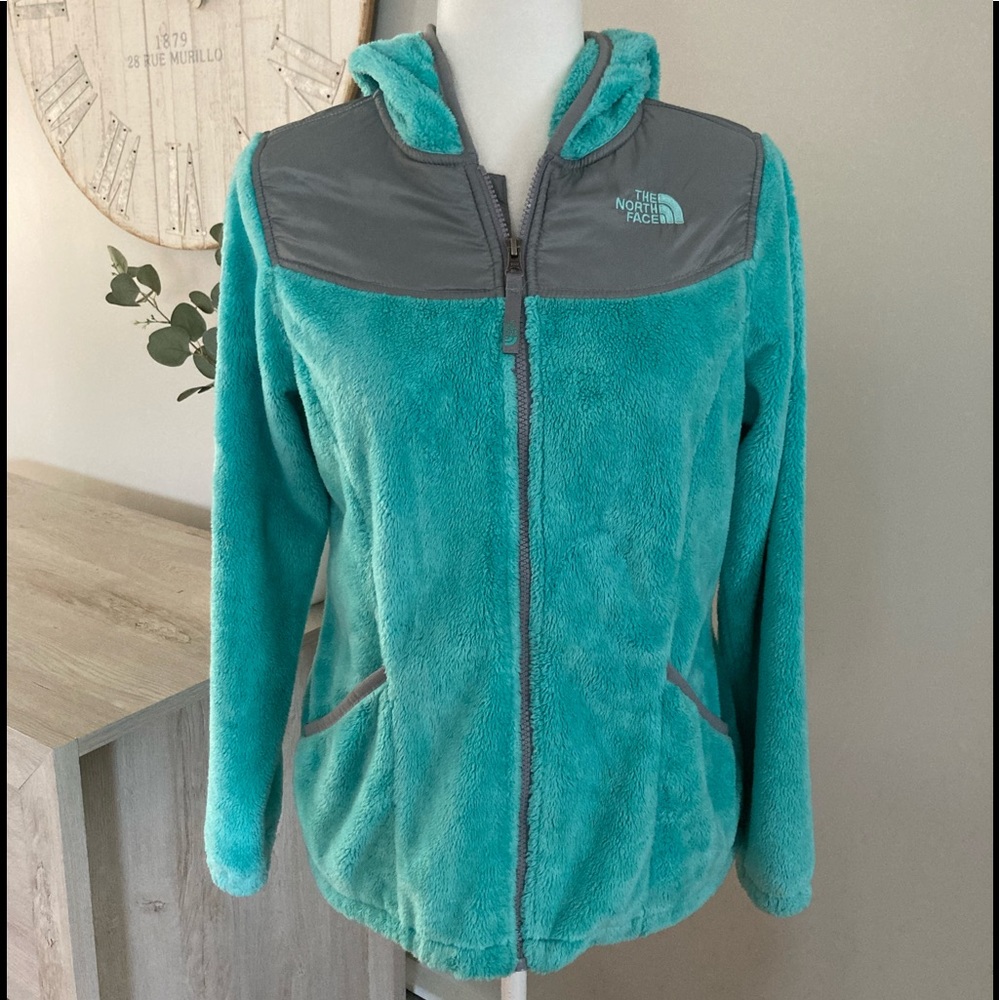 The North Face Teal/Gray Fleece Full Zip Jacket